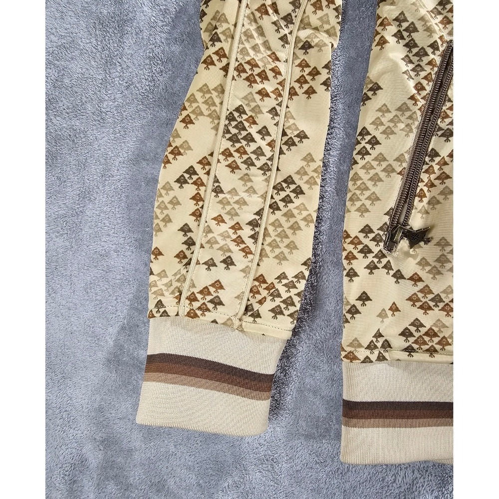 Vintage LRG Lifted Research Group Track Jacket Tan Brown All Over Print Size M - Picture 4 of 12